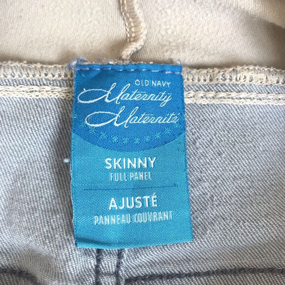 Old Navy Maternity Jeans Light Gray Wash Stretch Full Panel Skinny SZ 6 Insm 29" - Picture 2 of 11